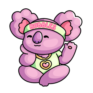 Bubbles the Koala. Created in Brisbane Australia, colouring and activity books.