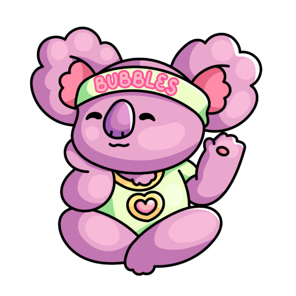 Bubbles the Koala. Created in Brisbane Australia, colouring and activity books.