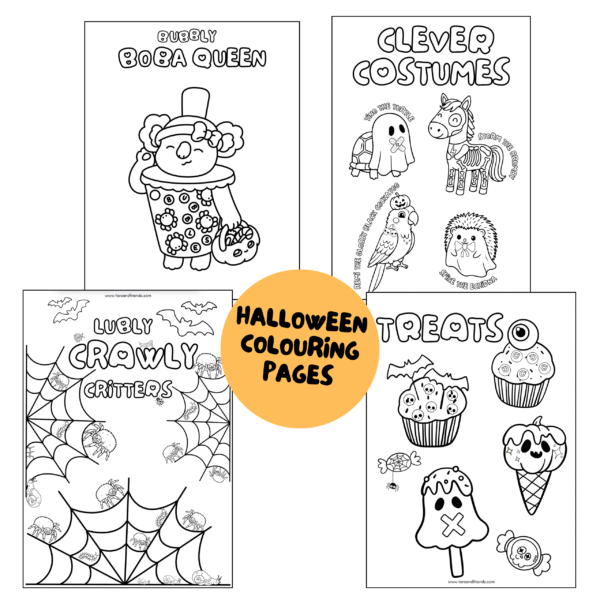 Taro and Friends Halloween & Dia de los Muertos Colouring Pages Bundle | 17 Printable Sheets - Image 2